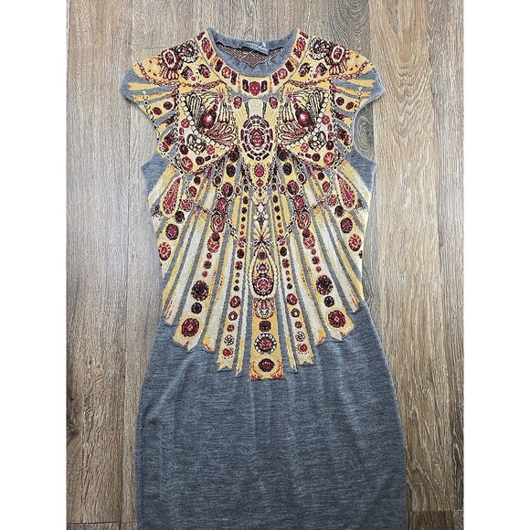 Alexander McQueen Women's S Vintage Jewel Intarsia Knit Fitted Dress - Picture 3 of 10